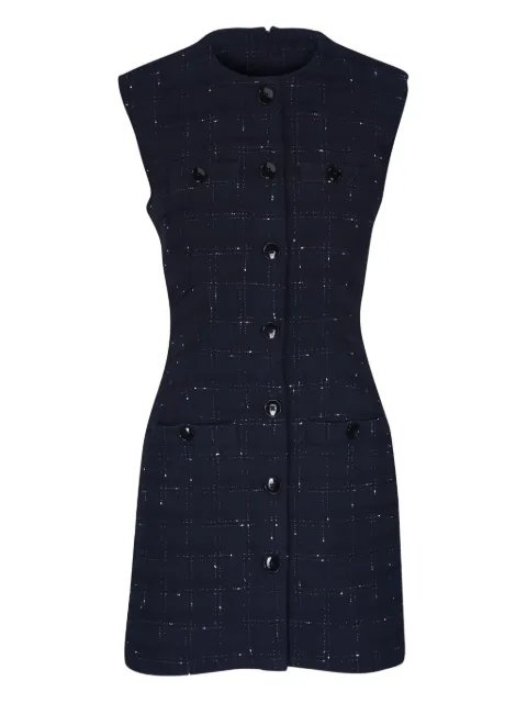 Veronica Beard Tamara checked sleeveless mini dress