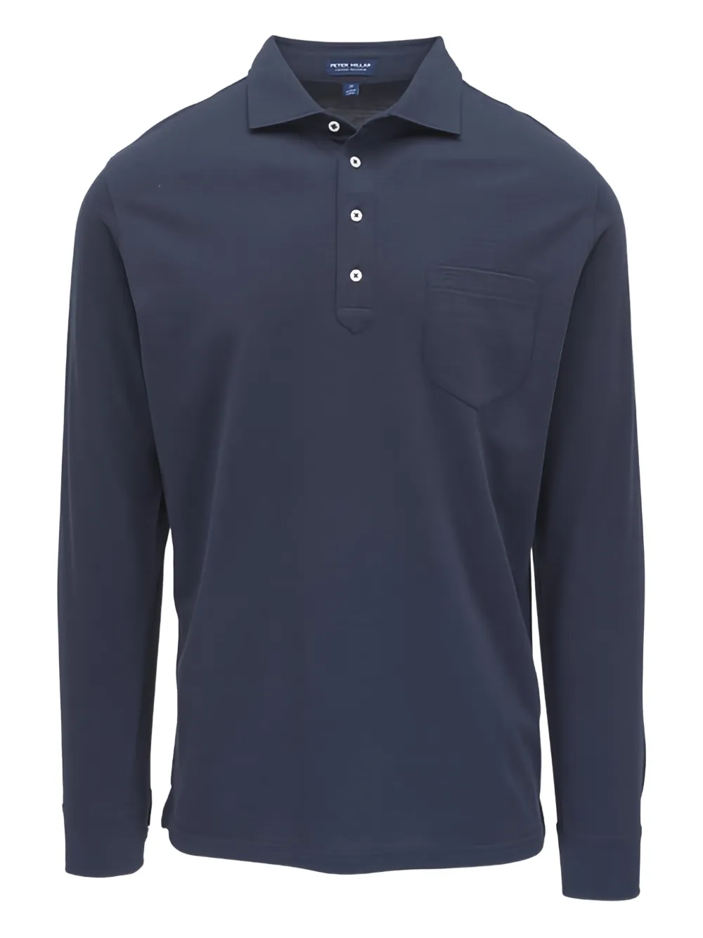 Peter Millar Polo a maniche lunghe con tasca - Blu