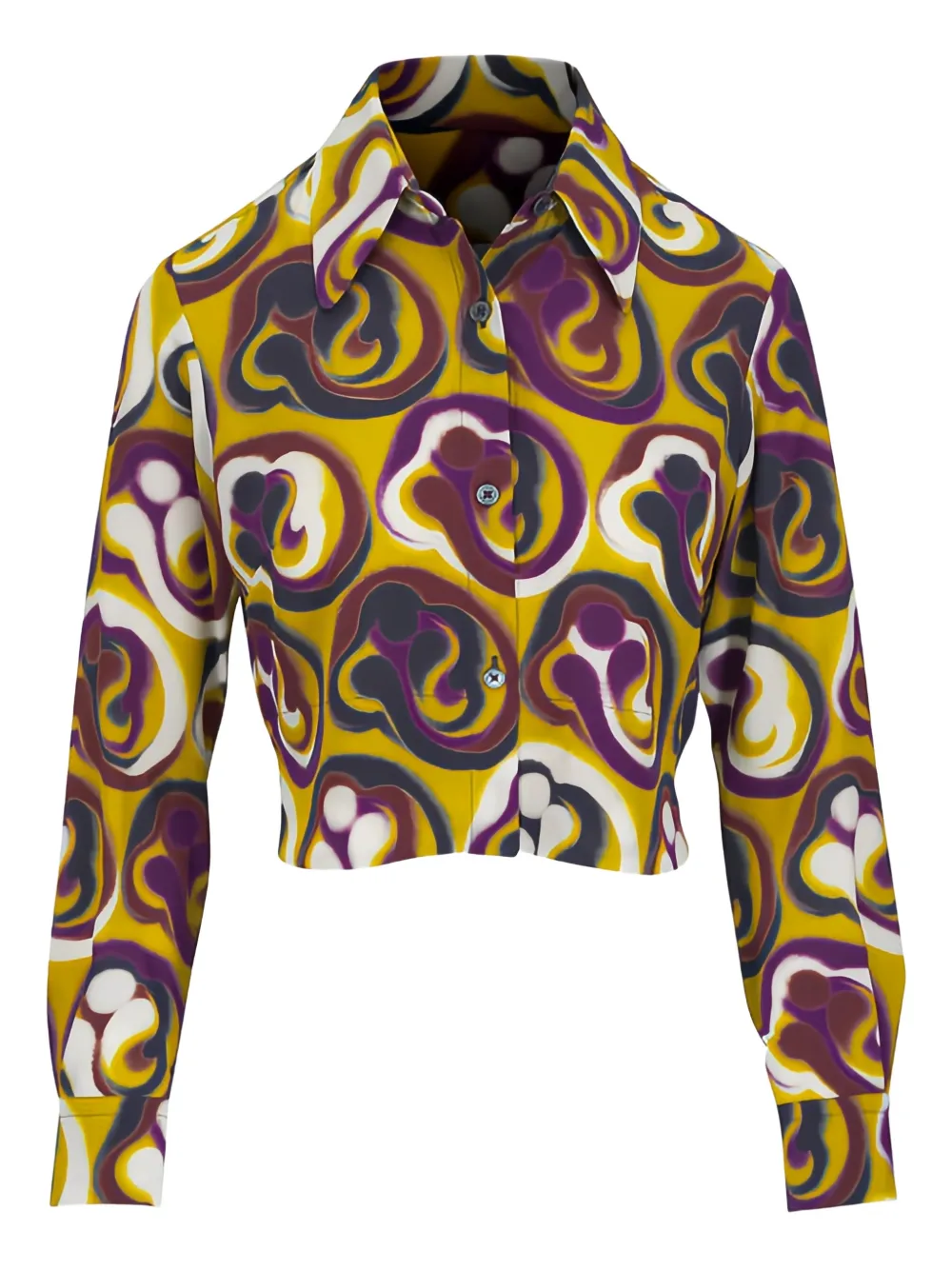Odeeh collared patterned shirt | jaune | Image 1