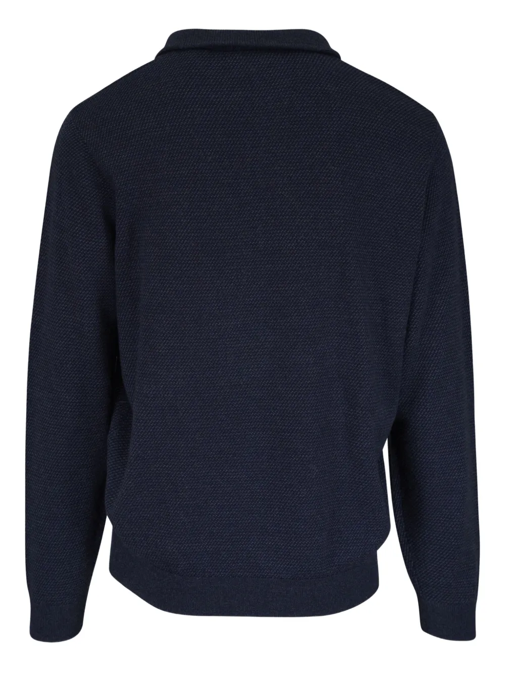 Peter Millar Trui met halve rits en textuur - Blauw