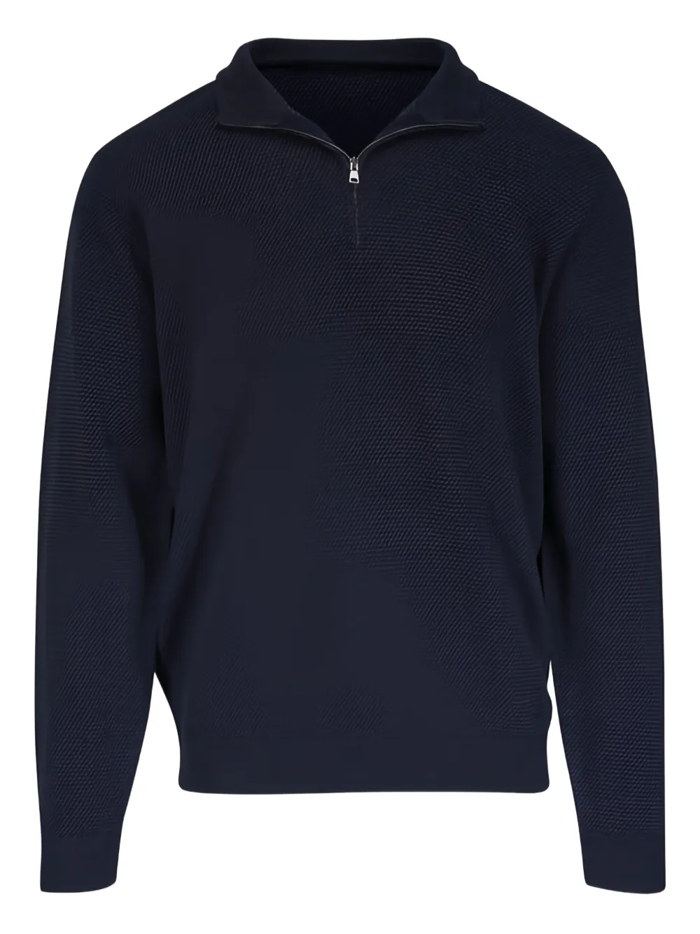 Peter Millar Strukturierter Pullover mit kurzem Reißverschluss - Blau