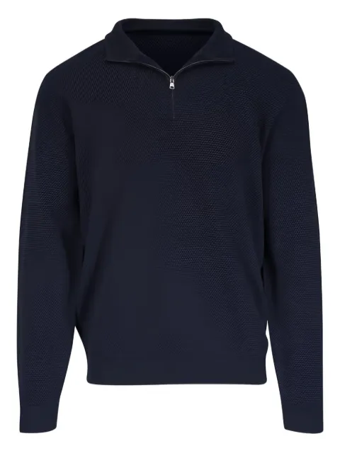 Peter Millar Strukturierter Pullover mit kurzem Reißverschluss