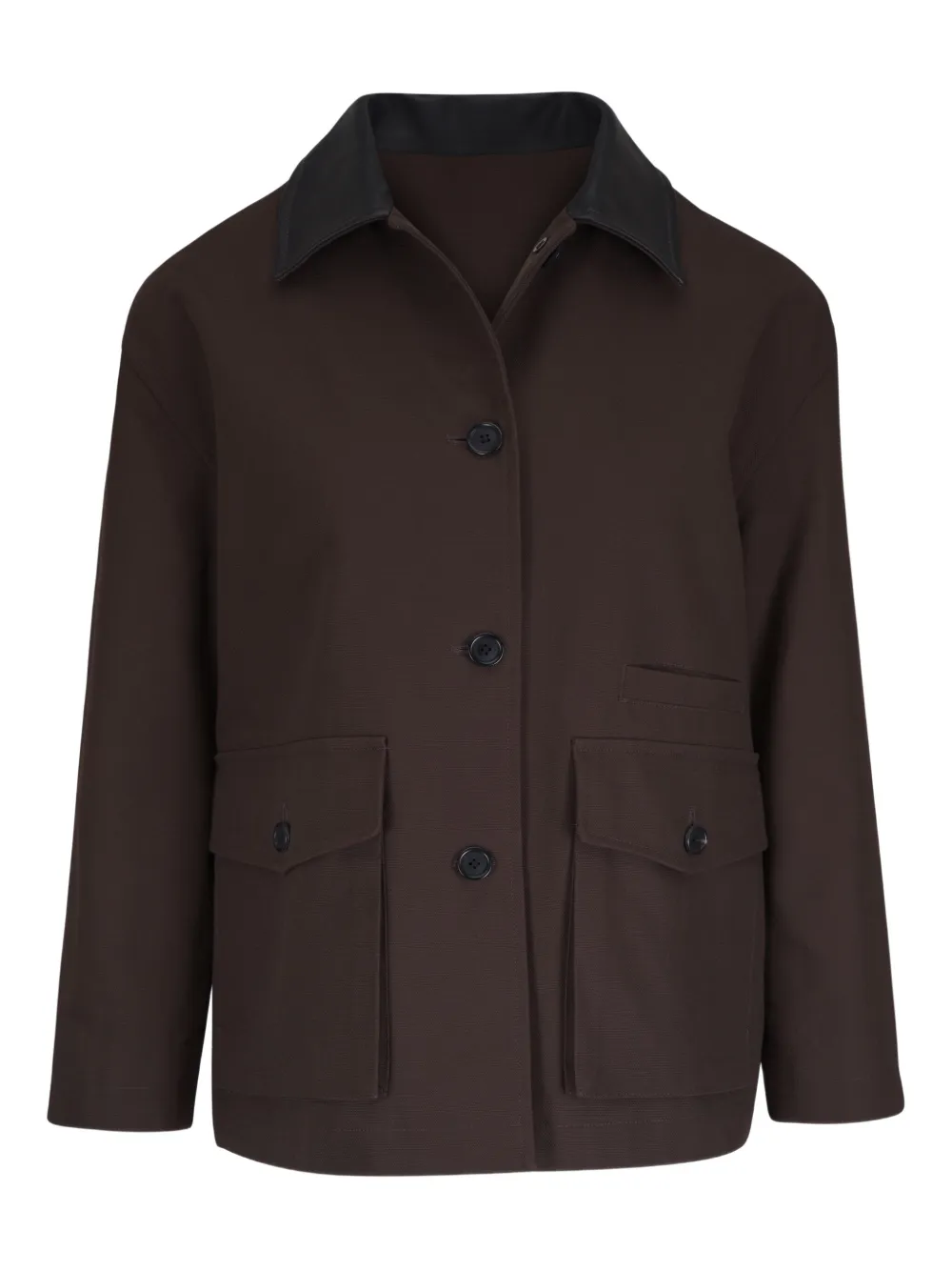 Nili Lotan Temperance Flap-pocket Collared Jacket In Brown