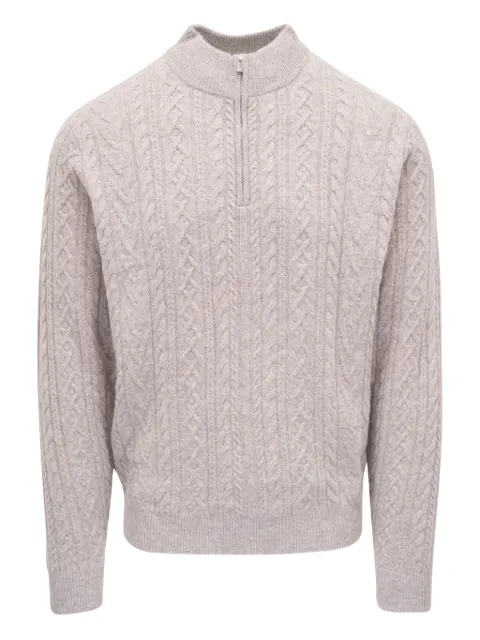 Peter Millar cable-knit half-zip sweater