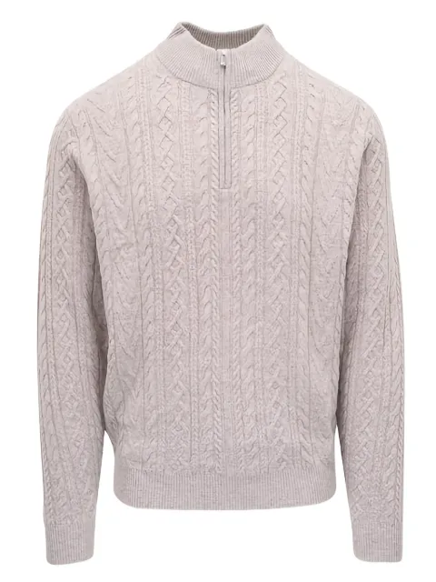 Peter Millar cable-knit half-zip sweater