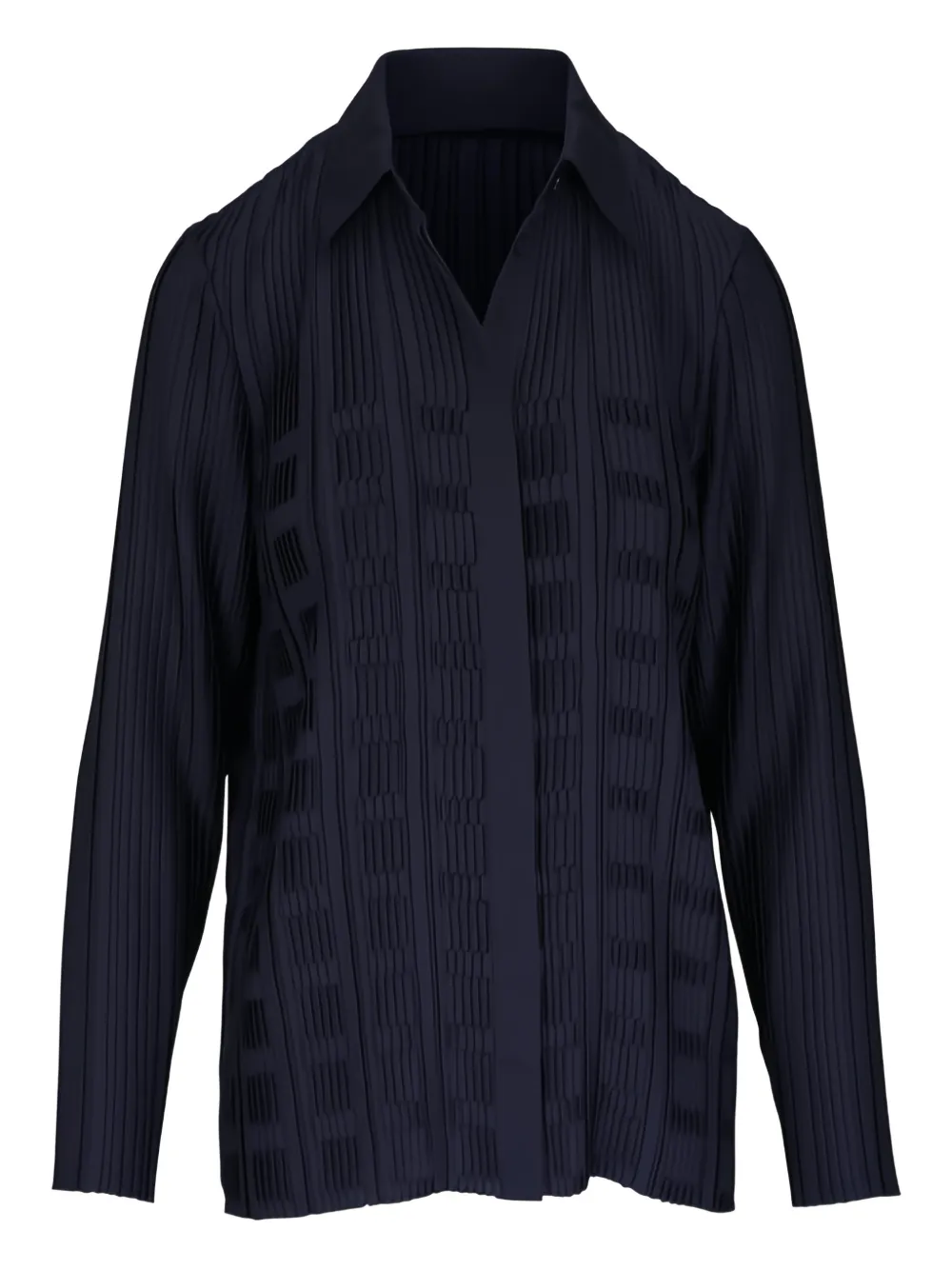 Lafayette 148 plissé collared blouse | azul | Image 1