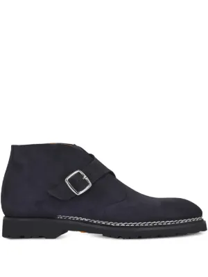 BONTONI Visionario Men’s Navy Blue Suede Monk Boot 9.5 Italian Luxury Designer Bontoni Designer Collection | Mitchell Stores main image 4