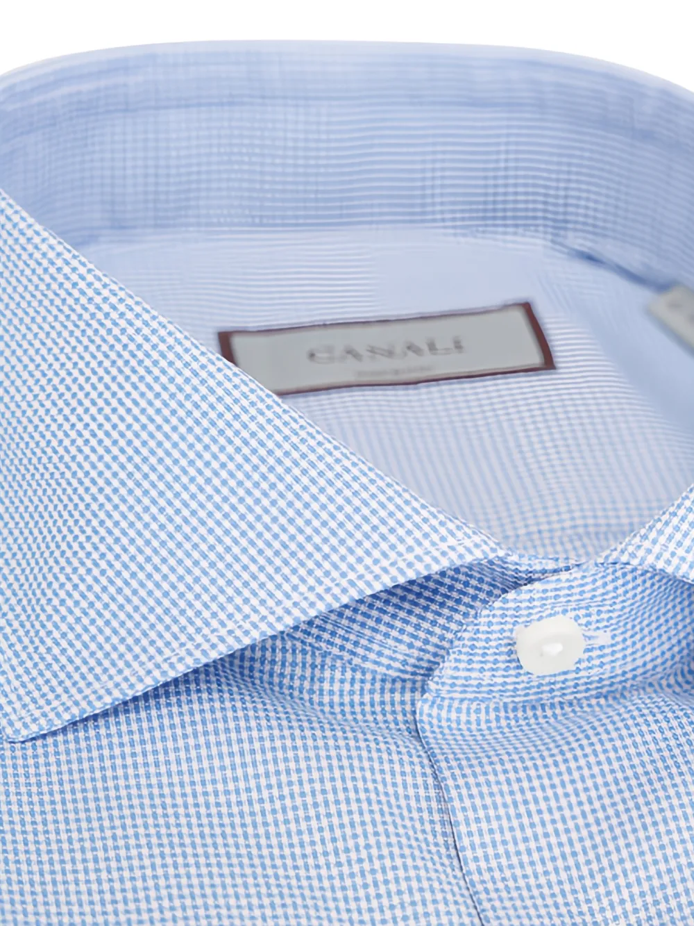 Canali Geruit overhemd - Blauw
