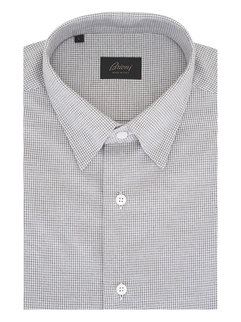 Brioni houndstooth-pattern shirt | Grey | Image 1