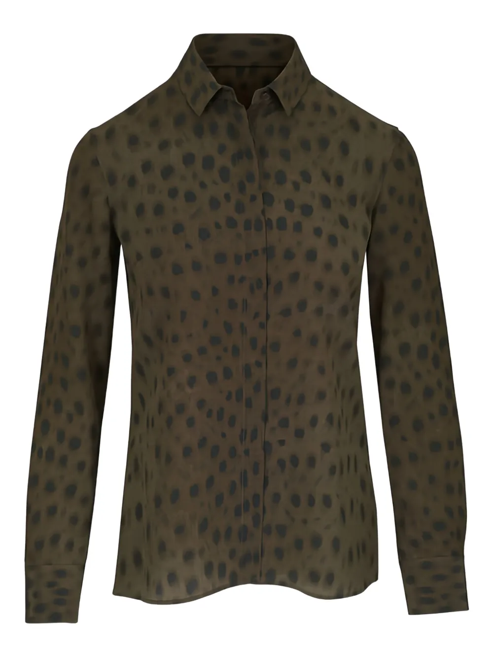 Akris Punto camisa de seda con estampado de leopardo | marrón | Image 1