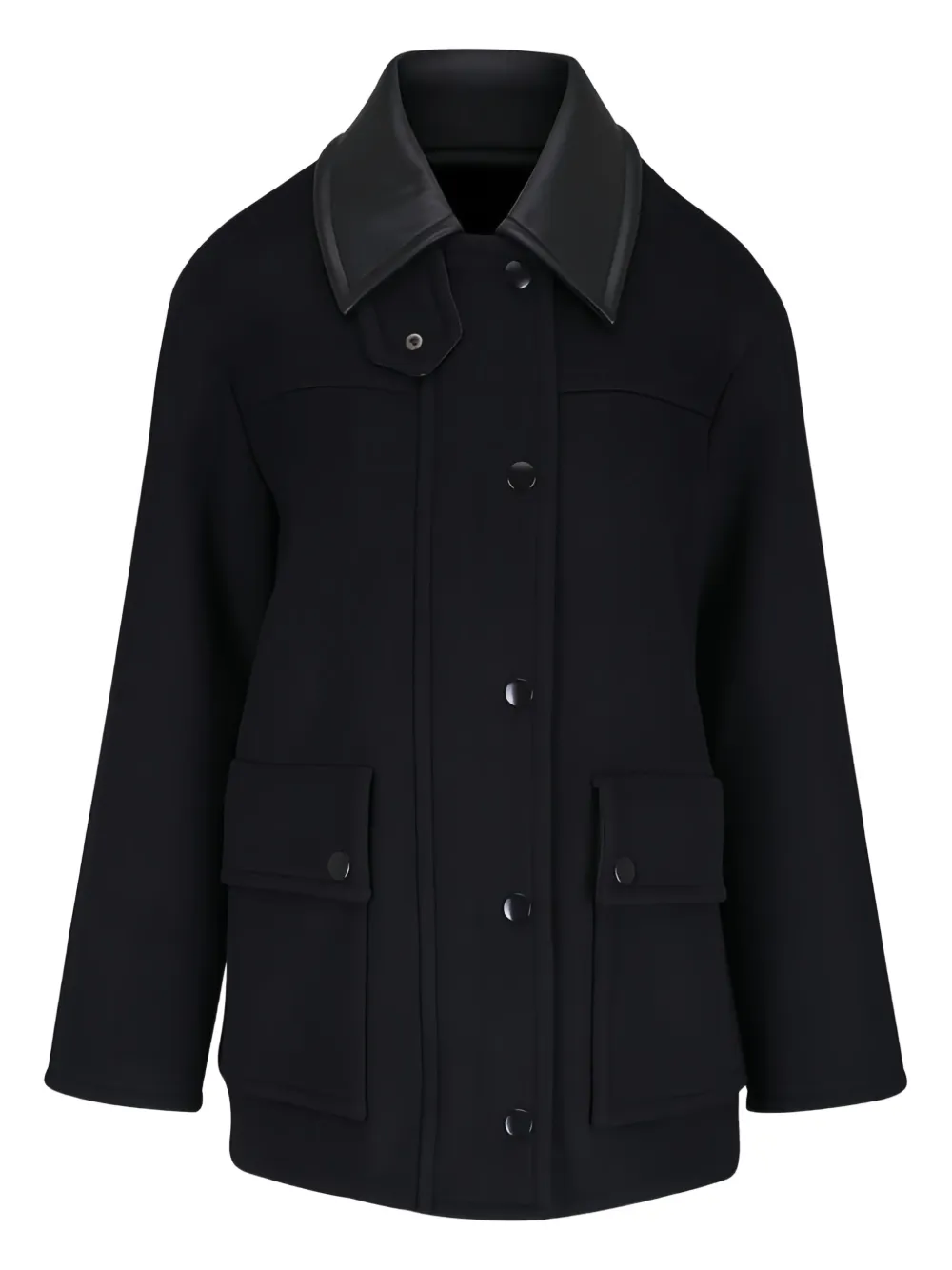 Akris Punto Snap-fastening Pocket Coat In Black