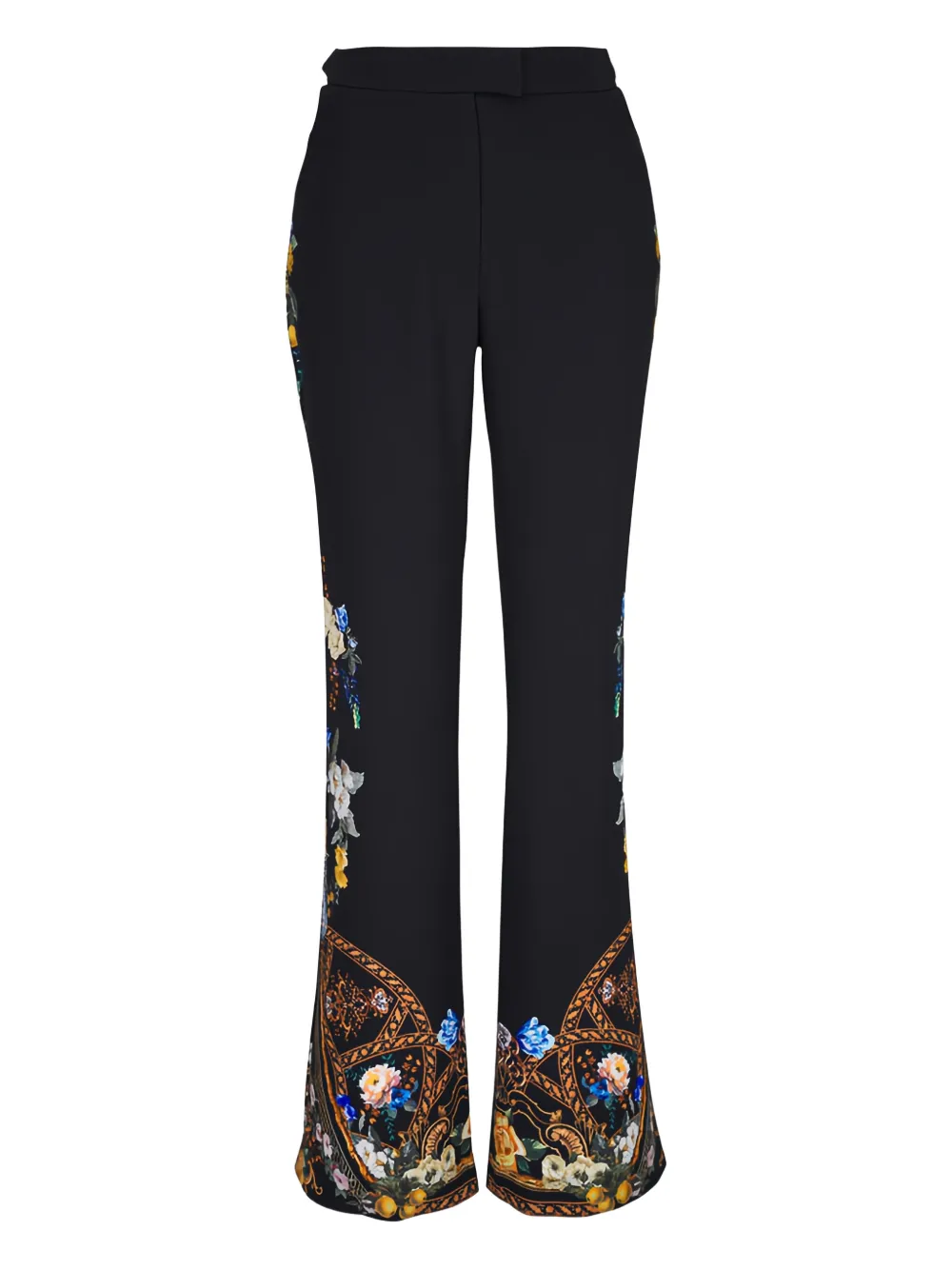 Camilla floral-print trousers - Nero
