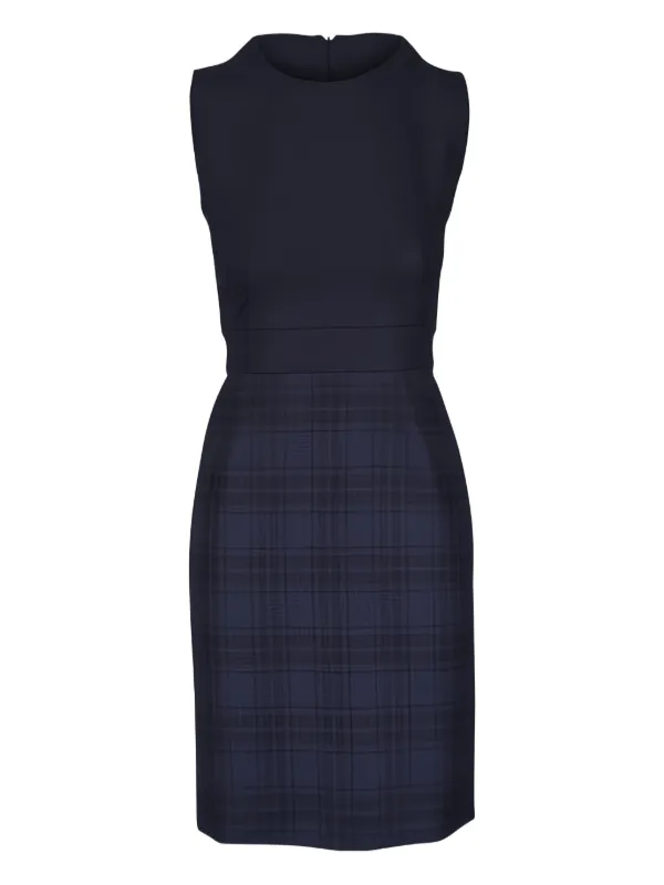 Akris Check Sleeveless Mini Dress | Blue | FARFETCH JO
