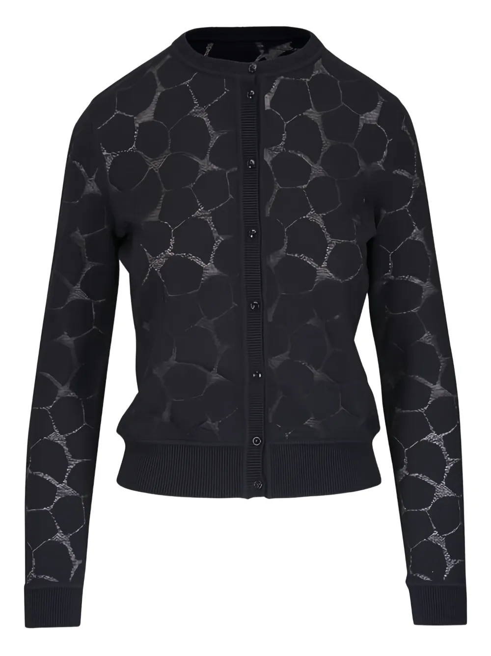 Akris round pattern cardigan - Nero