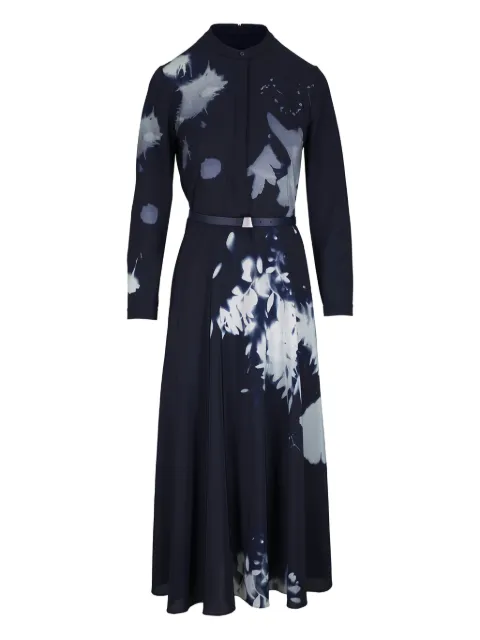 Akris belted floral-print midi shirt dress