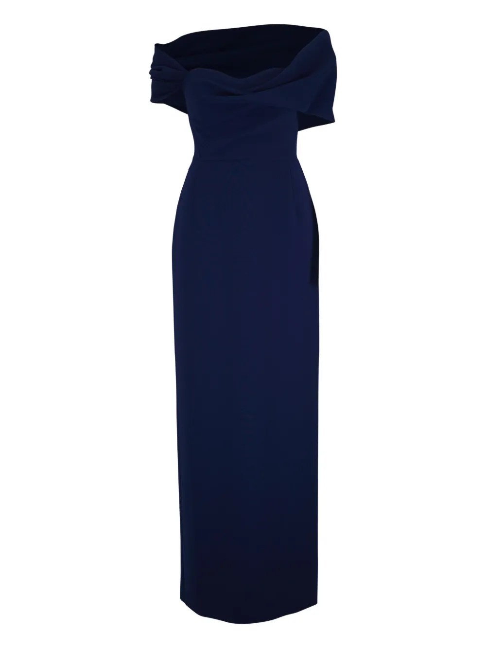 Carolina Herrera off-shoulder draped evening dress | Blue | Image 1