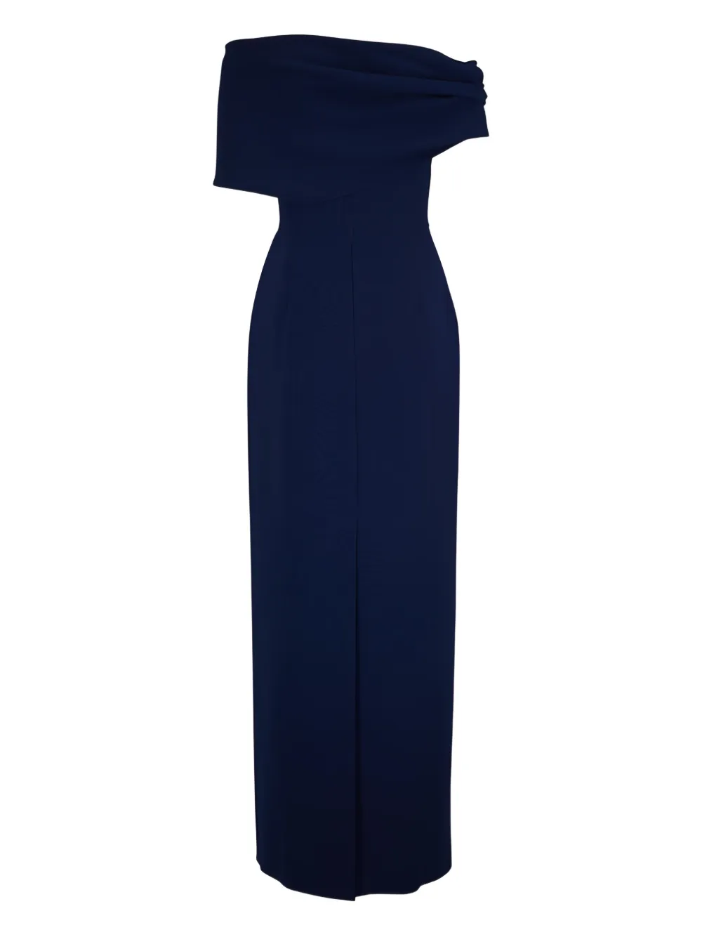 Carolina Herrera off-shoulder draped evening dress - Blu
