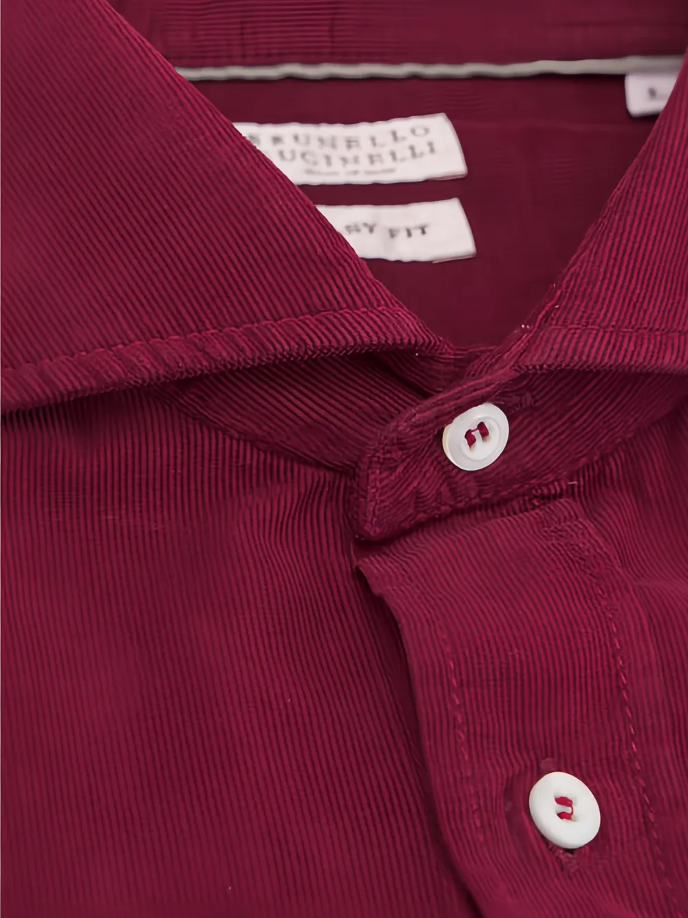 Brunello Cucinelli corduroy button-up shirt - Rood