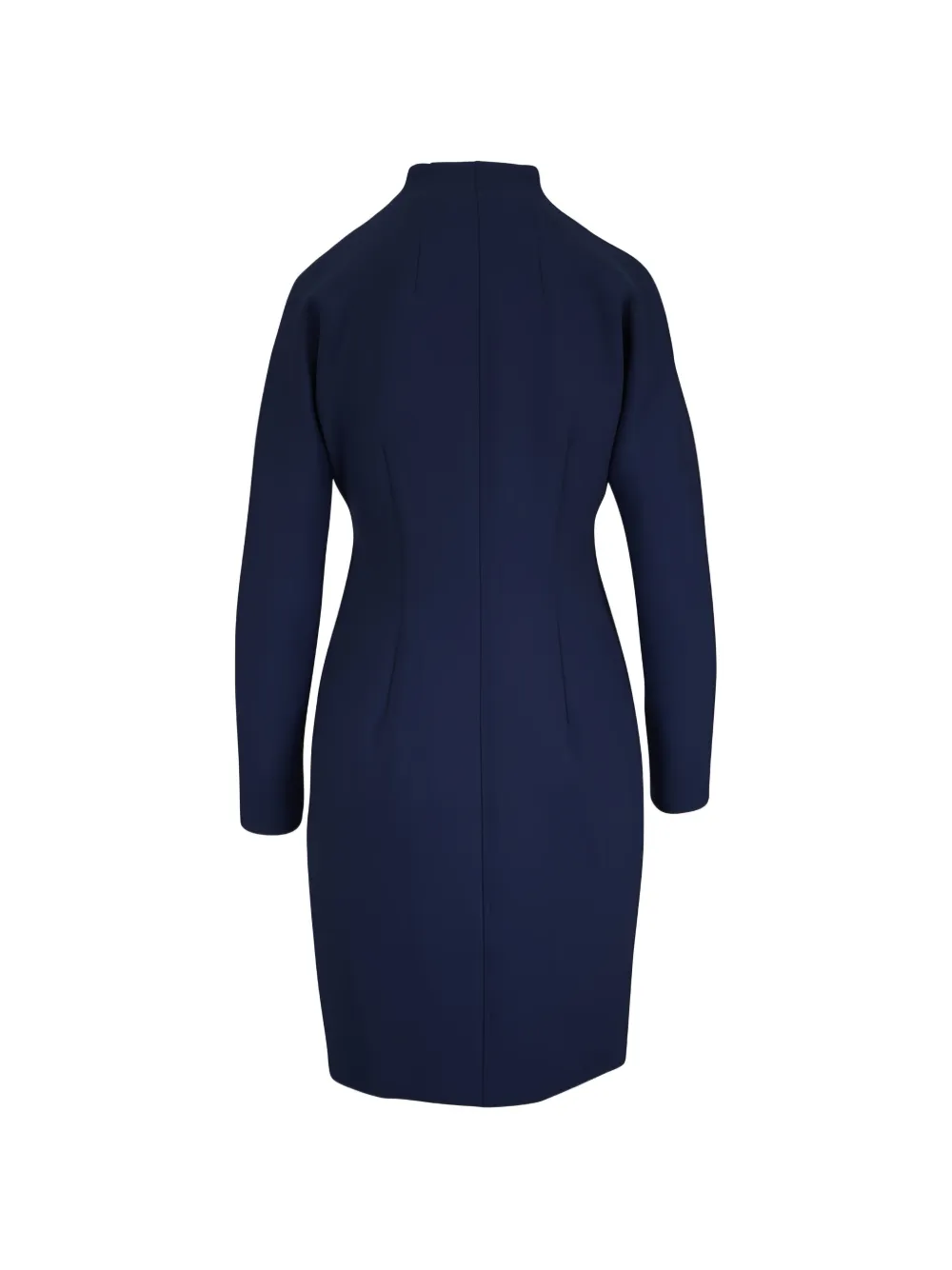 Akris mock-neck long-sleeve mini dress - Blauw