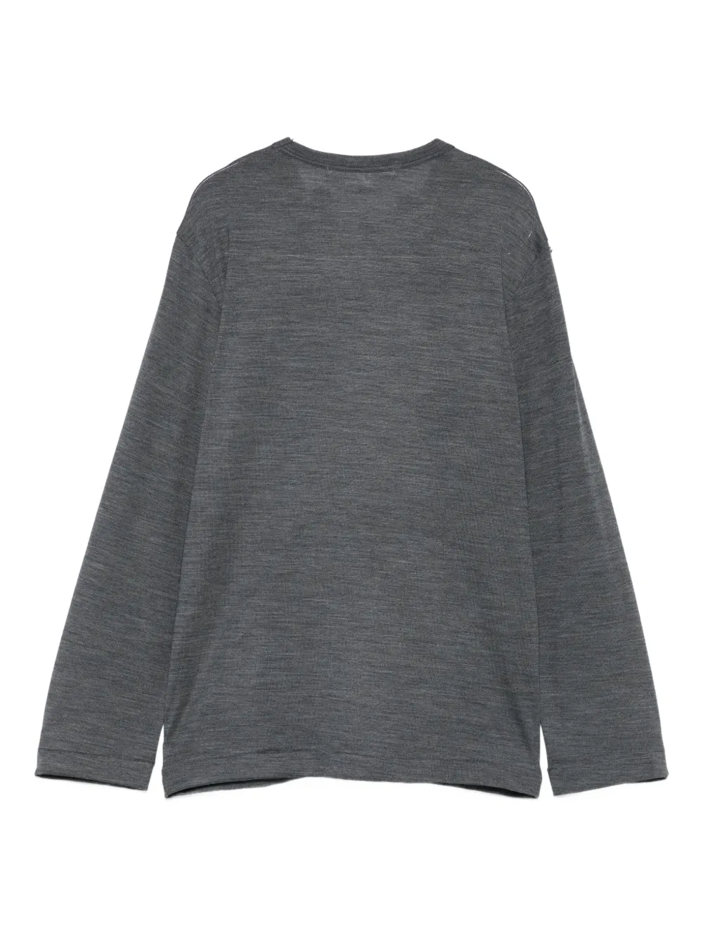 Comme Des Garçons Long Sleeve Ribbed Top With Knot Detail In Gray