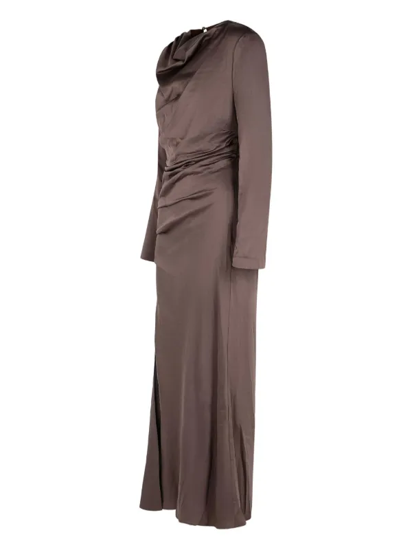 SIMKHAI Women's Odessa Draped Midi-Dress - Chocolate - Size 4