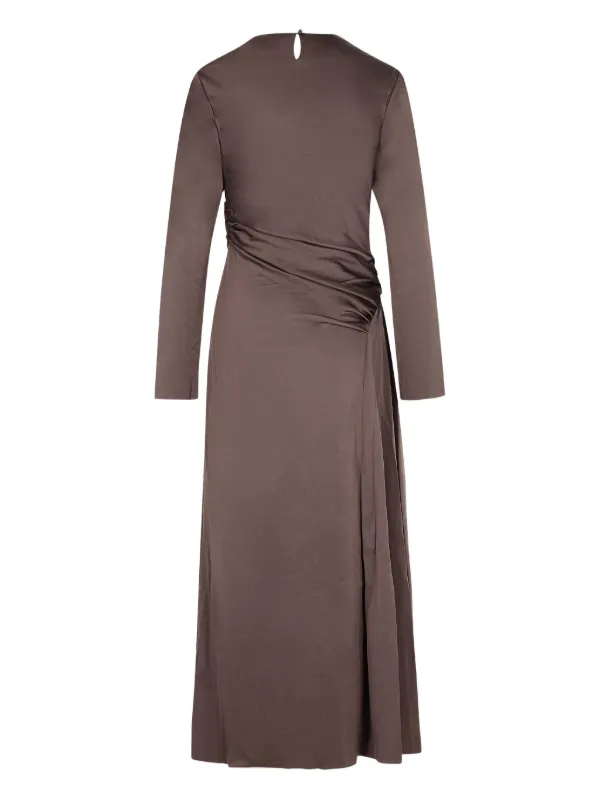 brown simkhai dress Jazz Pintuck Midi Dress - Chocolate Brown
