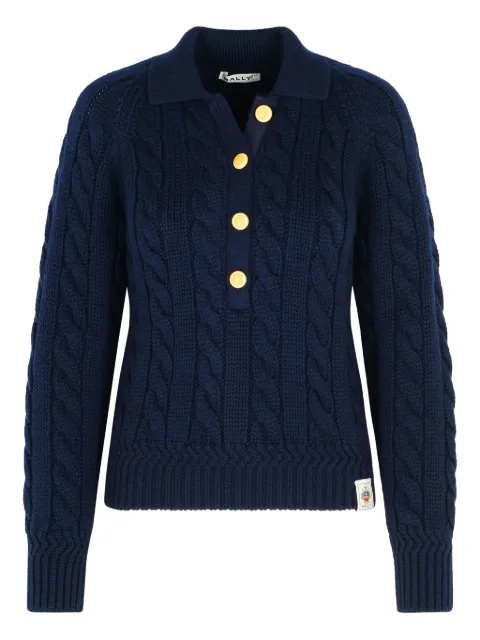 Bally cable-knit ribbed-collar sweater