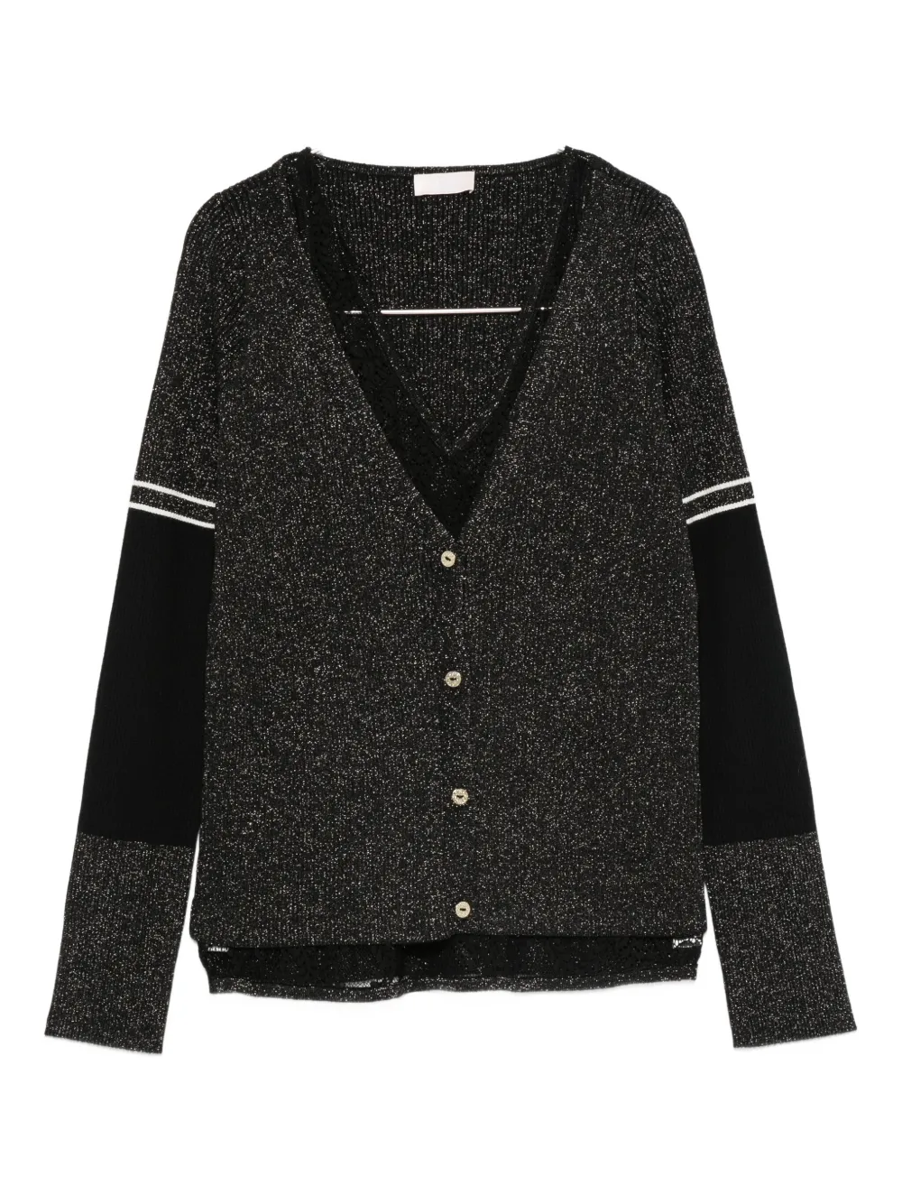 Liu •jo Panelled Cardigan In Black
