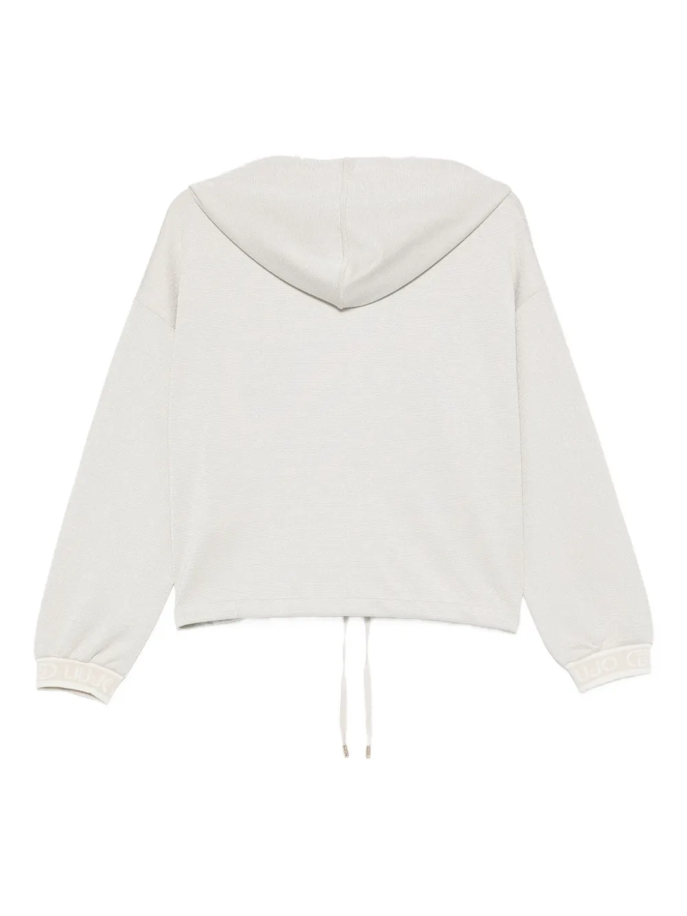 LIU JO logo-plaque drawstring hoodie - Beige