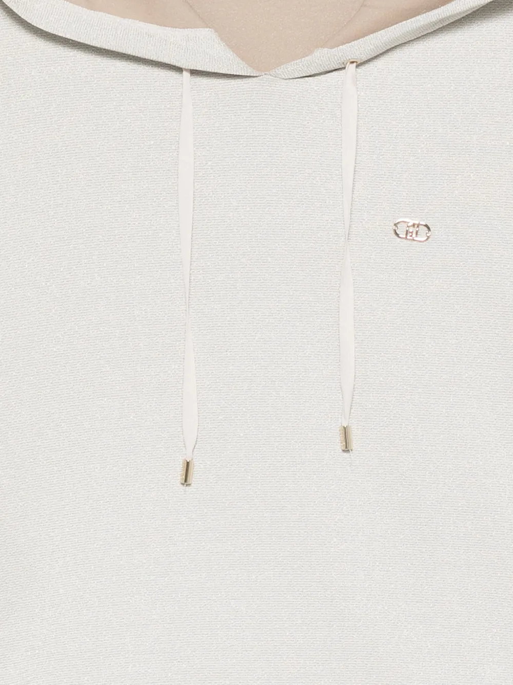 Liu •jo Logo-plaque Drawstring Hoodie In White