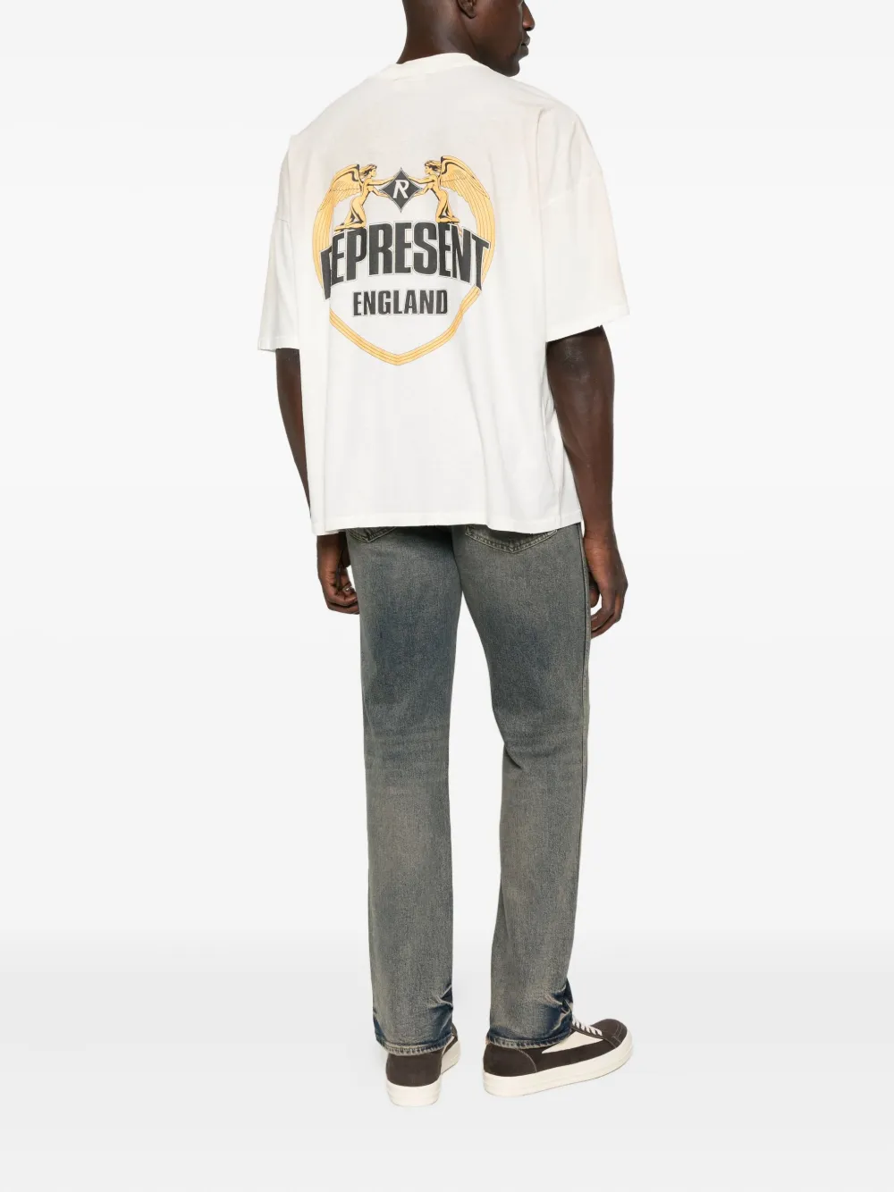 Represent Graphic-print Crew-neck T-shirt In Gray
