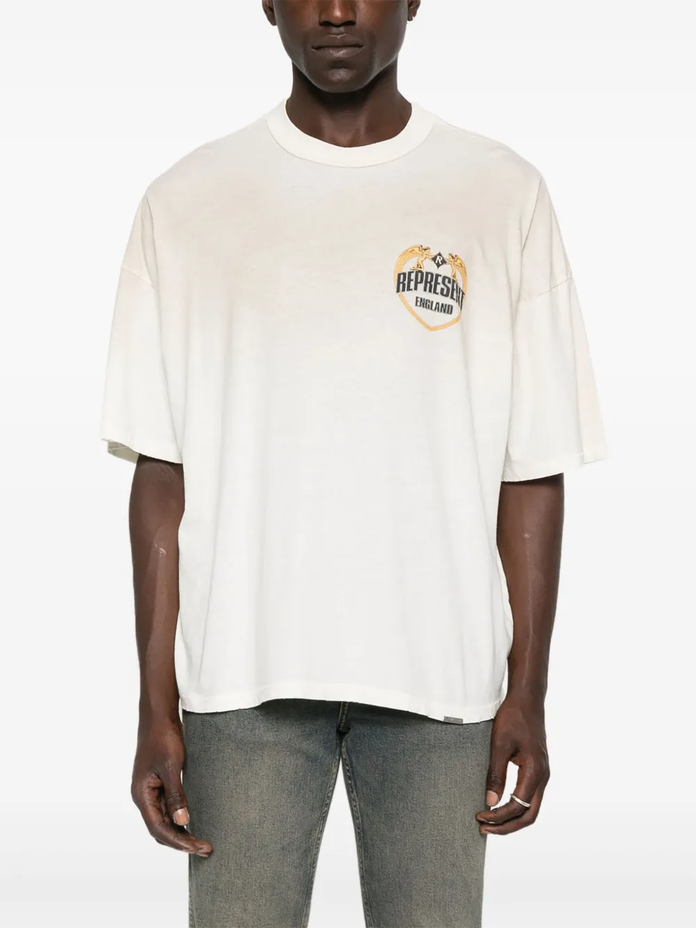 Represent T-shirt met print Beige