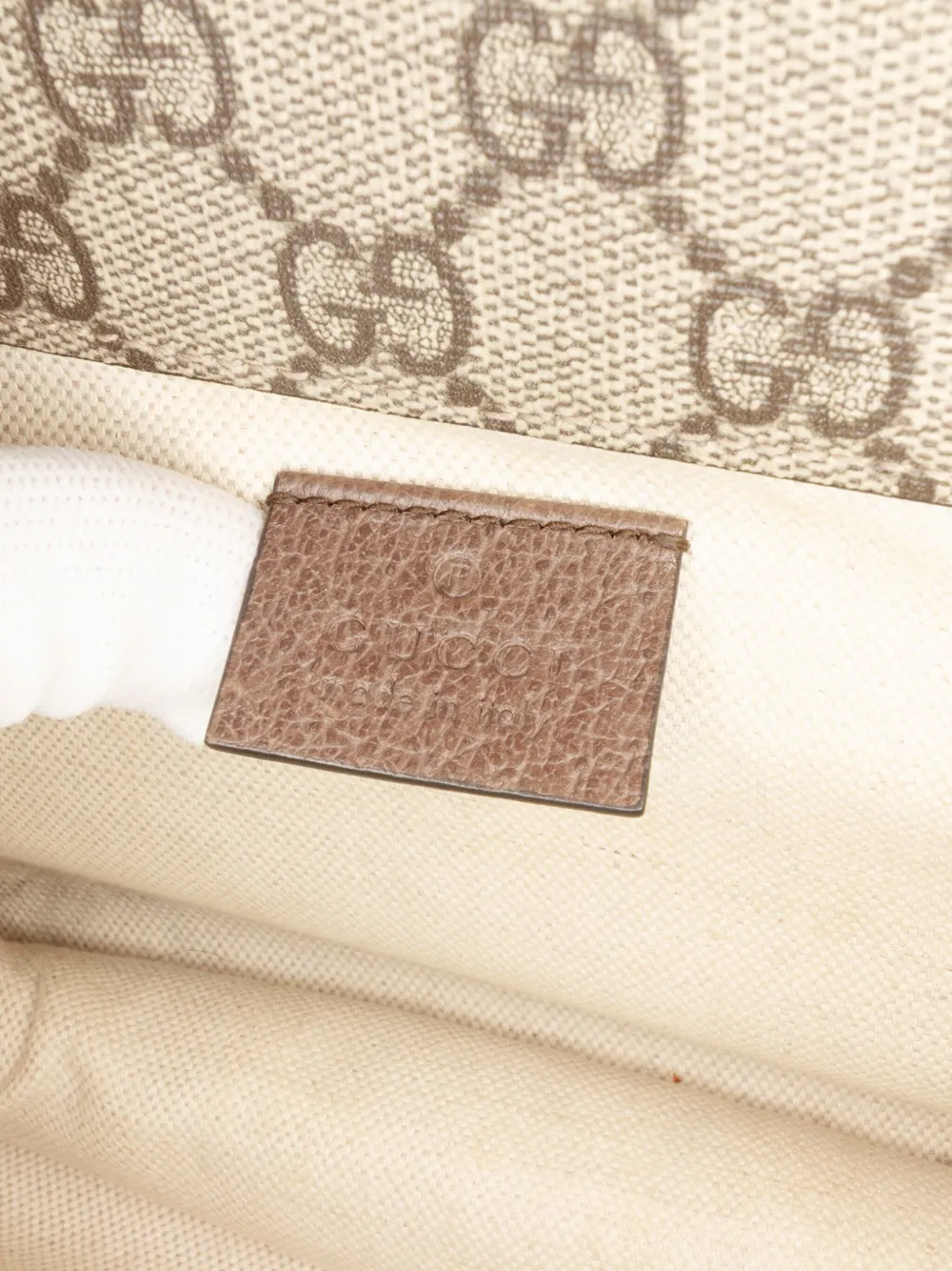 Pre-owned Gucci 2016-2025 Small Gg Supreme Web Neo Vintage Double Flap Messenger Bag Crossbody Bag In Brown