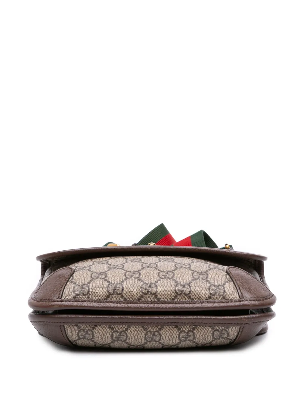 Pre-owned Gucci 2016-2025 Small Gg Supreme Web Neo Vintage Double Flap Messenger Bag Crossbody Bag In Brown