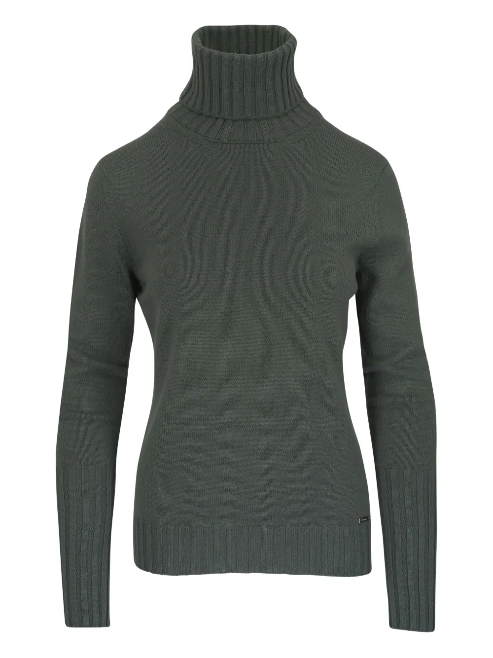 Kiton Ribbed Turtleneck Top In Green
