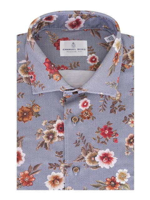 EMANUEL BERG floral striped shirt