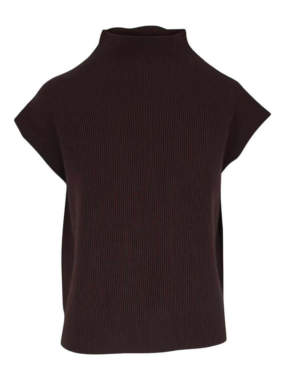 Kinross Cashmere ribbed knit top - Marrone