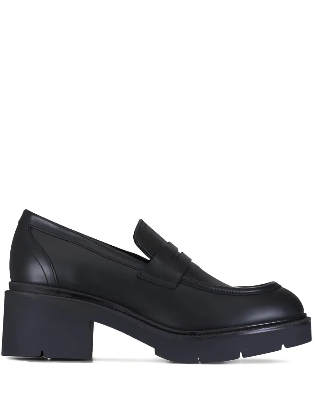 La Canadienne leather heeled loafer, 50mm - Nero