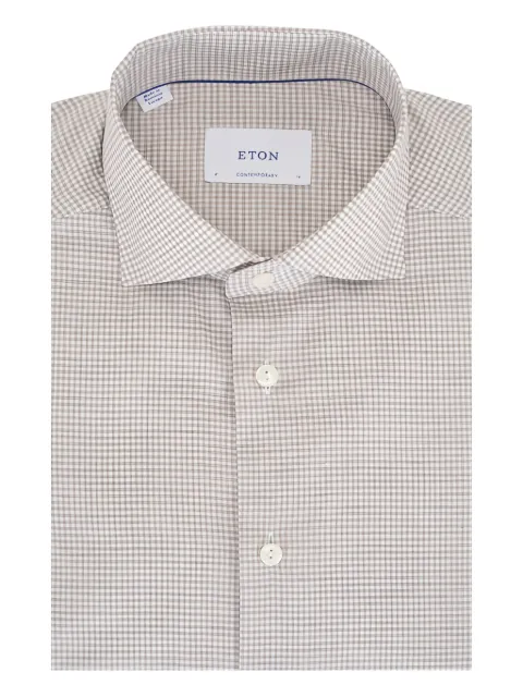 Eton checked-pattern buttoned shirt