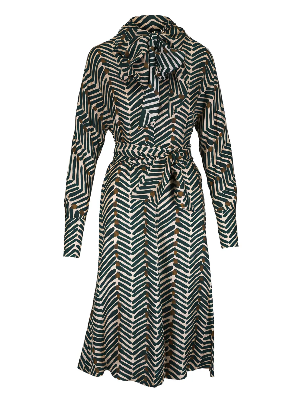 Kiton Abito midi con cintura - Verde