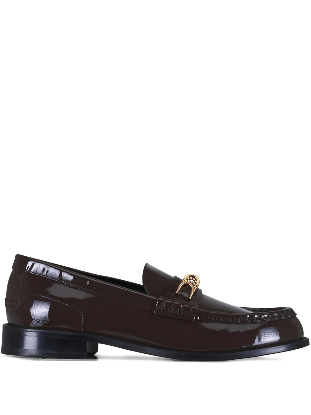 Dorothee Schumacher chain-detail leather loafers - Braun