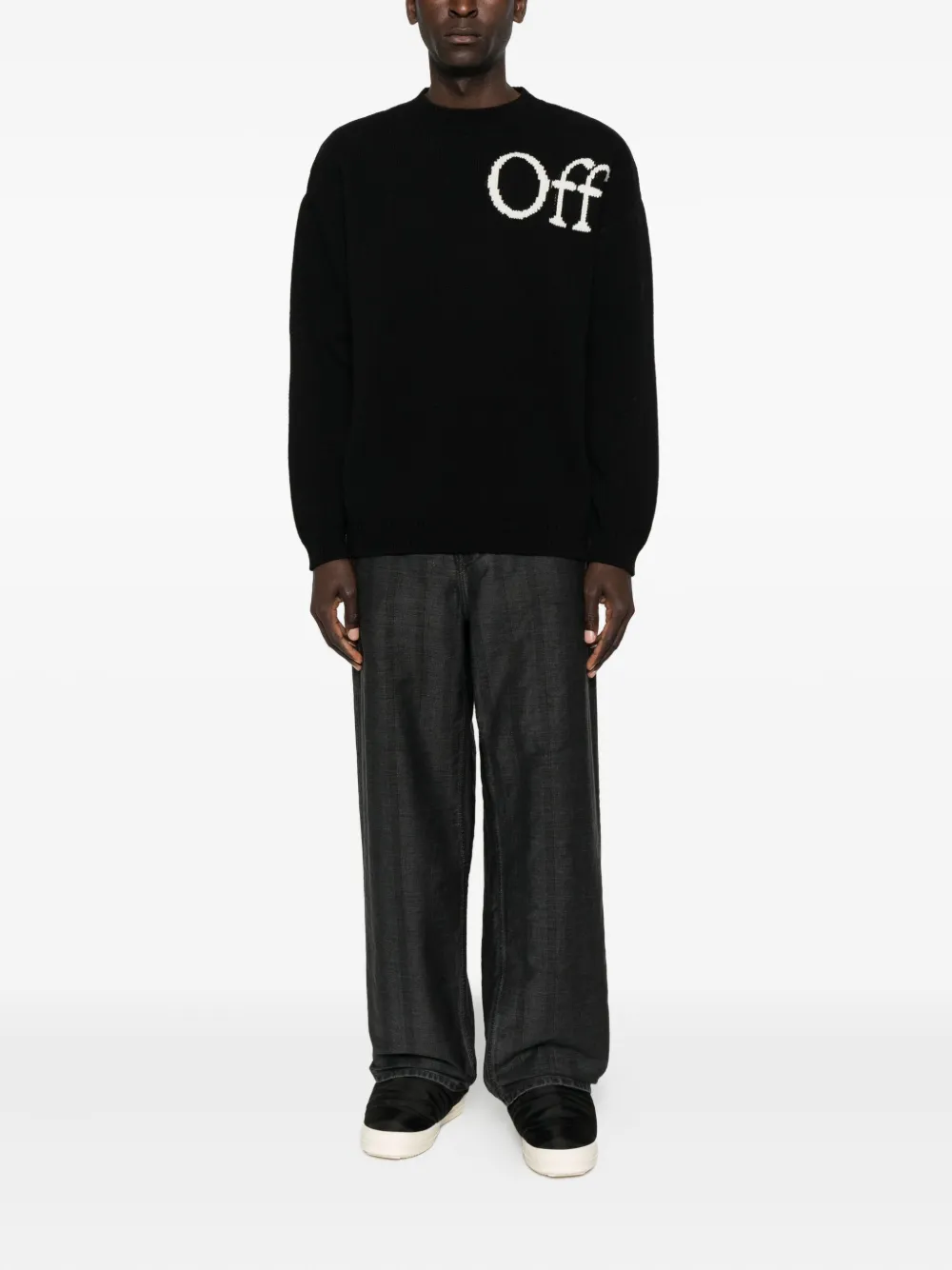 Off-White Trui met logodetail - Zwart
