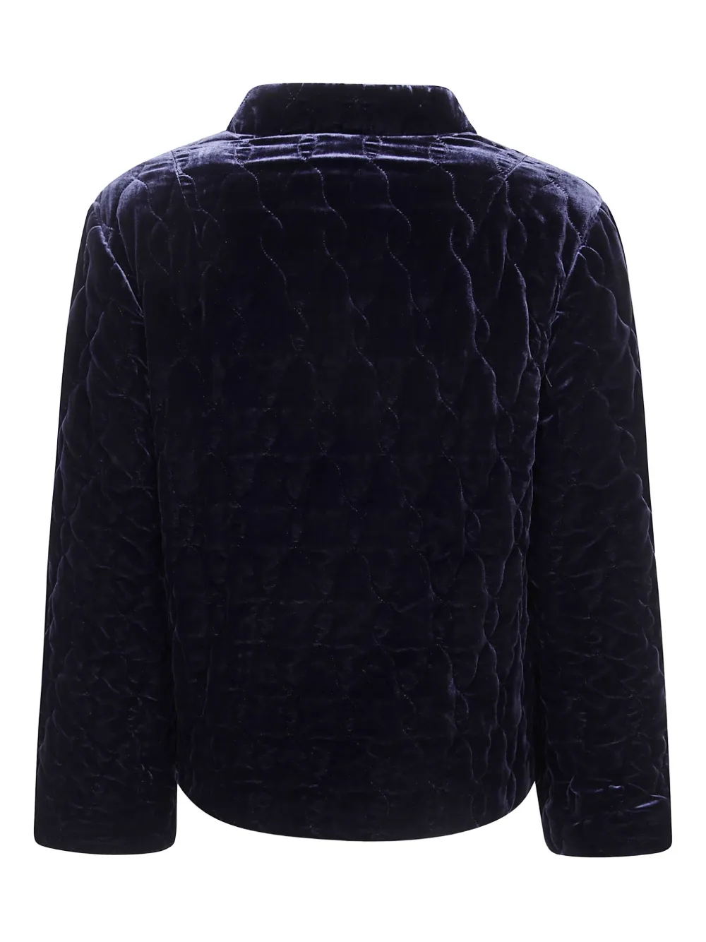 Aspesi Quilted Buttoned Jacket In Blue