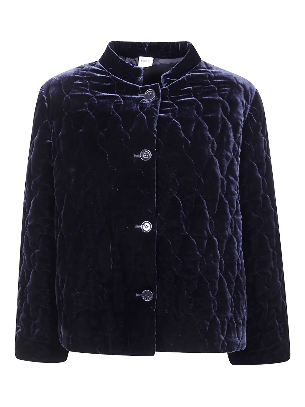 Aspesi Quilted Buttoned Jacket In Blue