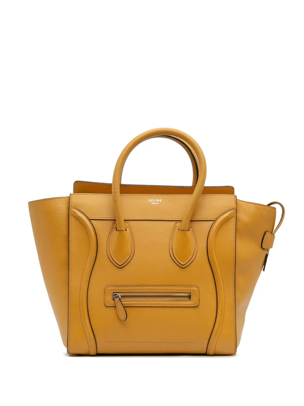 Celine Pre-Owned 2013 ミニ ドラムドカーフスキン ラゲージ トートバッグ - イエロー Celine Pre-Owned 2013 ミニ ドラムドカーフスキン ラゲージ トートバッグ - イエロー