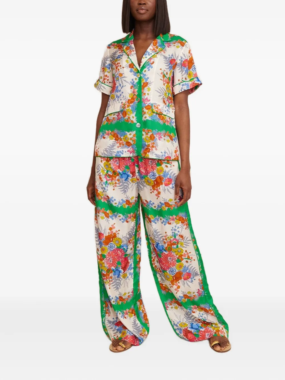 Cara Cara floral cotton-silk blend palazzo pants | Wide-Leg Pants | Image 2