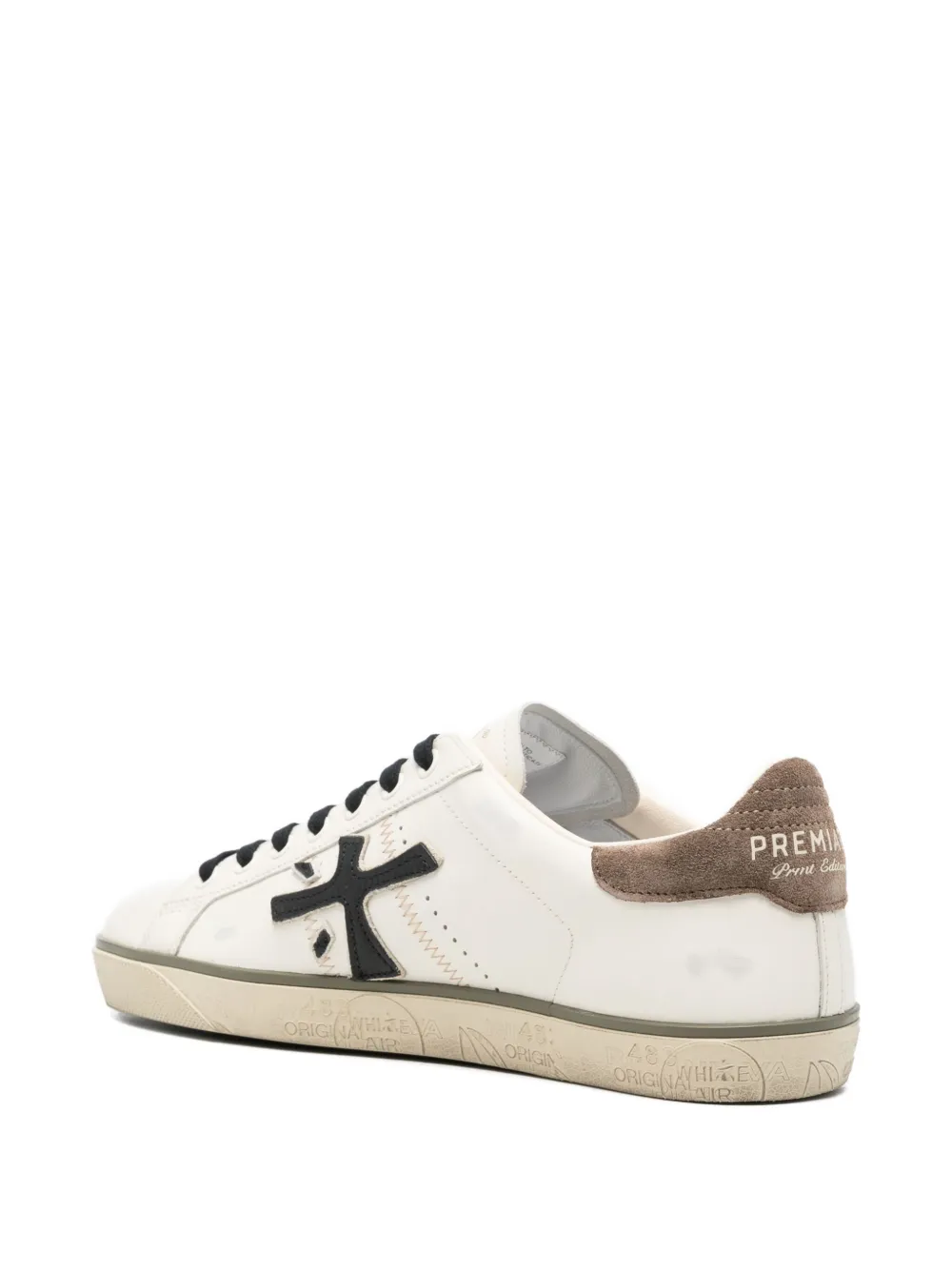 Premiata Leren sneakers met logoprint Beige