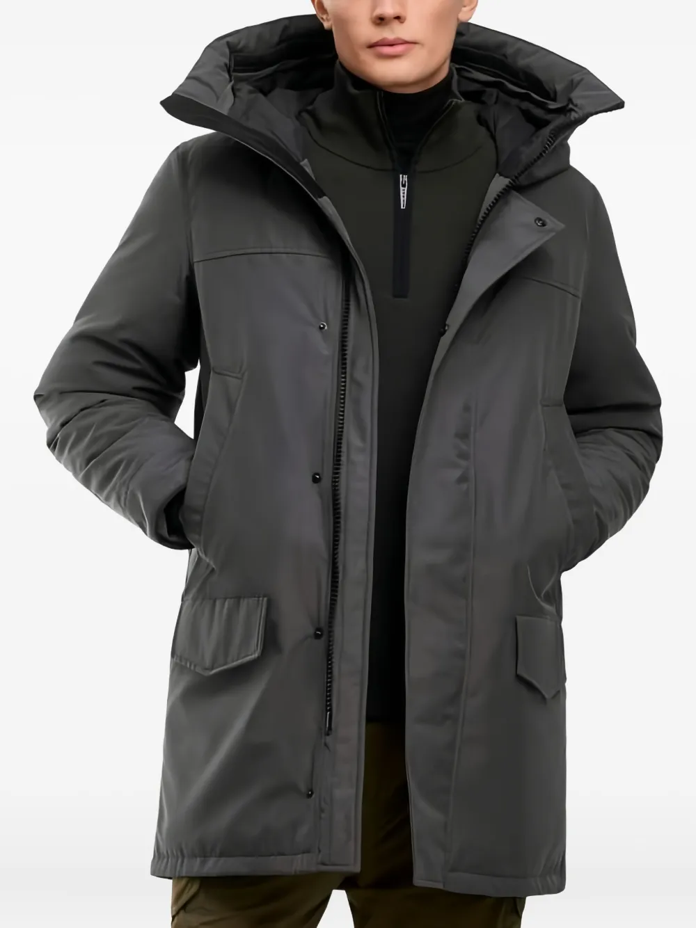 Canada Goose Jack met capuchon en patch Grijs