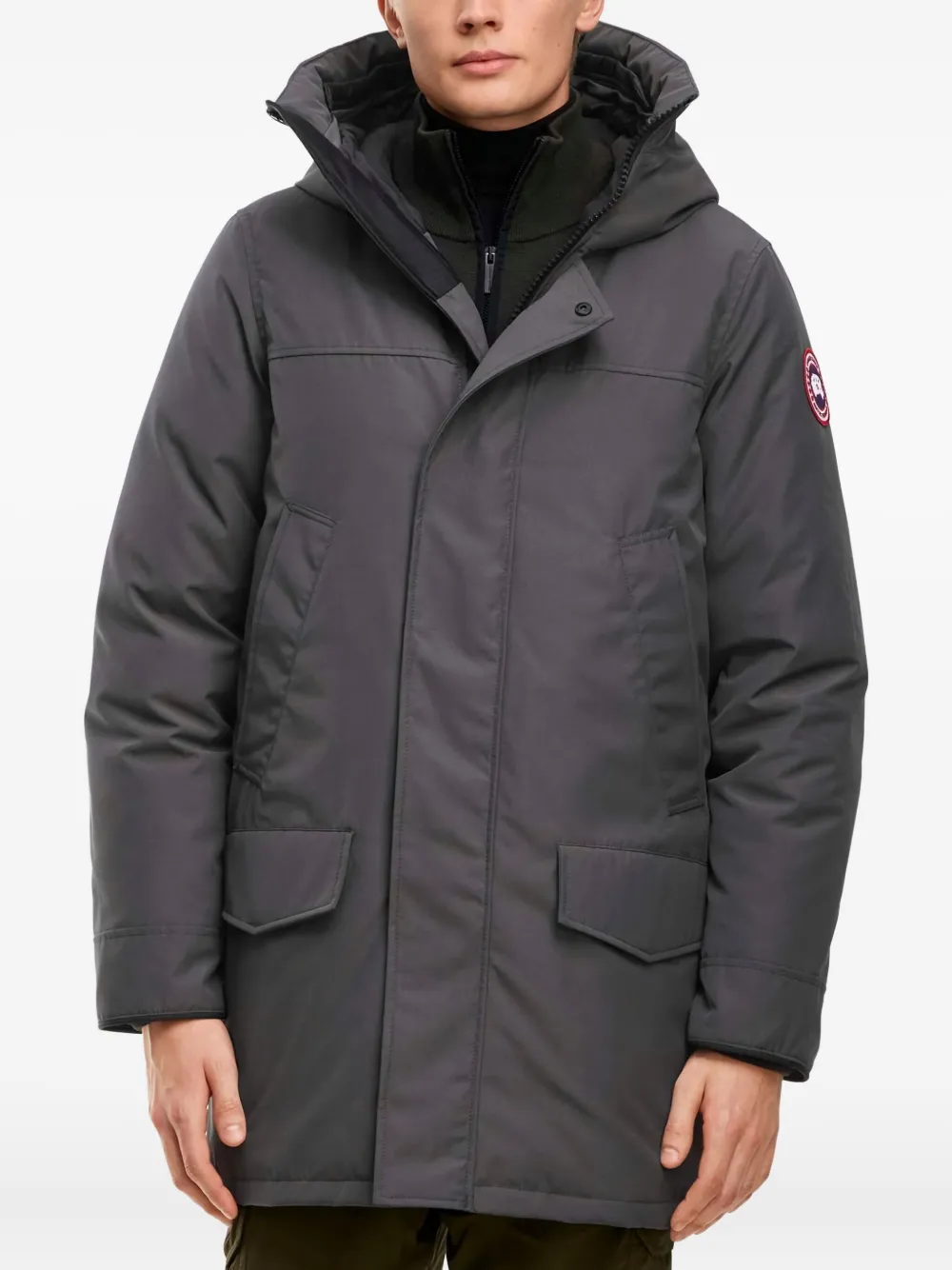 Canada Goose Jack met capuchon en patch Grijs