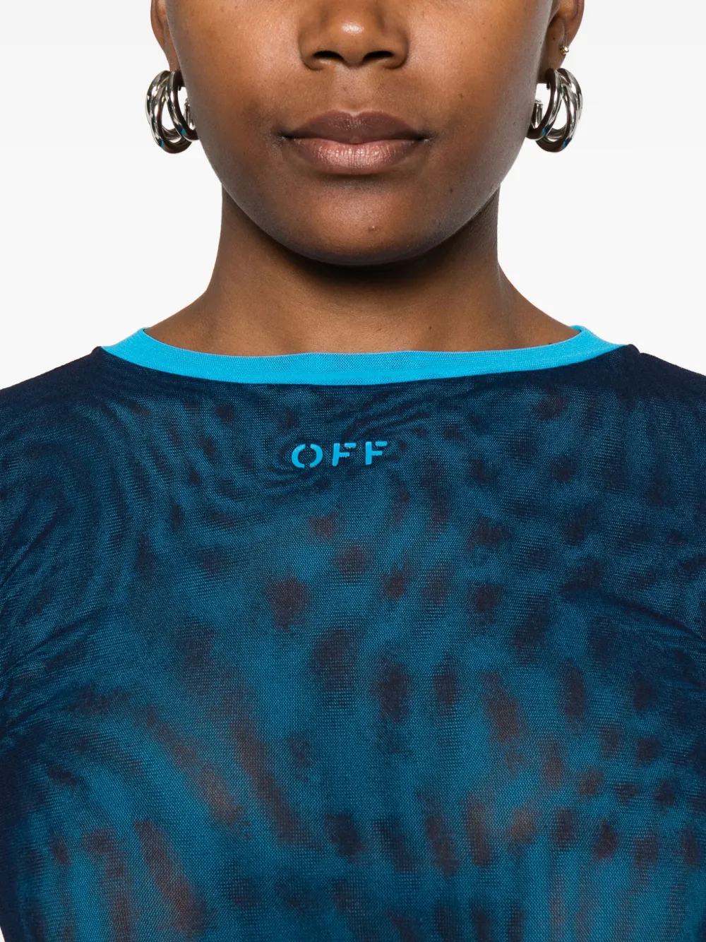 Off-white Mesh Top In Blue